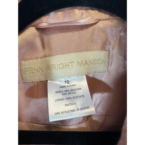 FENN WRIGHT MANSON Size 10 Angora WOOL BLEND PinkBLAZER JACKET Lined Textured - Picture 3 of 7